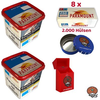 Paramount Volumentabak Giga Box 2x 230g, 2000 Extra Hülsen, Zubehör