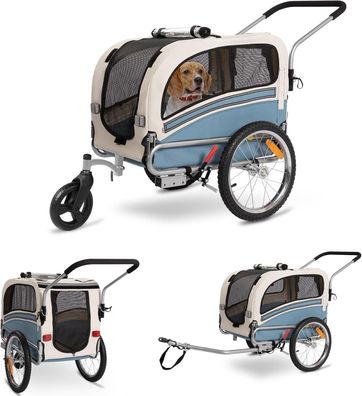 Hundeanhänger 2-in-1 für Fahrrad & Jogger - Transportwagen für Hunde bis 30 kg