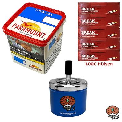 Paramount Volumentabak Titan Box 315g, 1000 Extra Hülsen, Drehascher