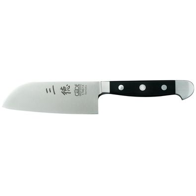 Güde kleines Santoku Messer mit 14 cm Klinge glatte Schneide geschmiedet - Serie Alph