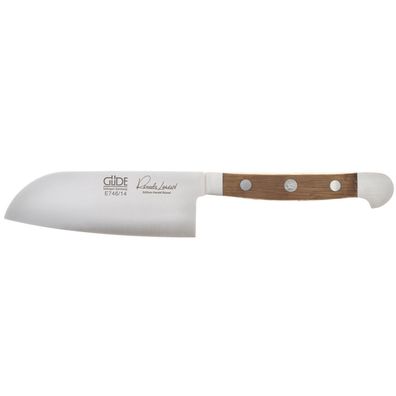Güde kleines Santoku Messer mit 14 cm Klinge glatte Schneide geschmiedet & Eichenholz