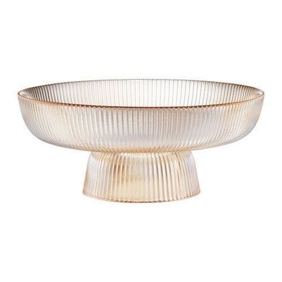 Tortenplatte Kuchenplatte Servierplatte auf Fuß Curly 25 cm bernstein Ambition