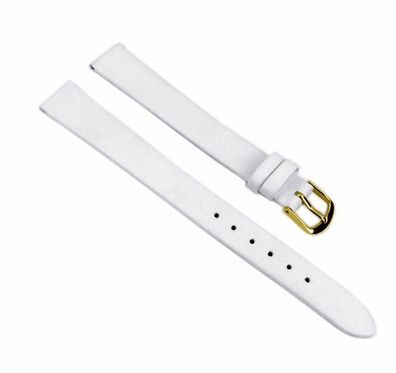 Eulit Dolly Uhrenarmband Kalbleder weiß seidenmatt rembordiert