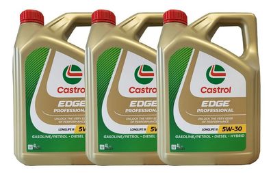 Castrol Edge Professional Longlife 3 5W-30 VW 504 00/ 507 00 C30 3x4 Liter Motoröl