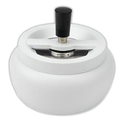 Schleuderaschenbecher / Drehascher Metall WHITE matt, Ø 13cm