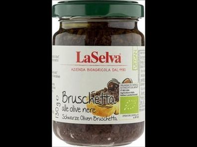 LaSelva 6x Schwarze Oliven Bruschetta - Zubereitung aus schwarzen Oliven 130g