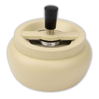 Schleuderaschenbecher / Drehascher Metall BEIGE matt, Ø 13cm