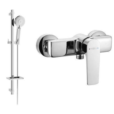 Mexen Lynx DQ40 Mischbatterie für Dusche mit Brausegarnitur, Chrom - 74594DQ40-00