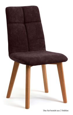 Esszimmerstuhl (2er-Set) Dillian 47x92x60 Eiche geölt/Espresso