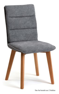 Esszimmerstuhl (2er-Set) Darija 47x92x60 Eiche geölt/Grau