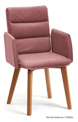 Armlehnstuhl (2er-Set) Daritsa 52x92x60 Eiche geölt/Rosewood
