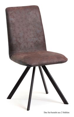 Esszimmerstuhl (2er-Set) Datja 47x92x60 Schwarz/Braun