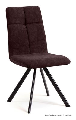 Esszimmerstuhl (2er-Set) Davyd 47x92x60 Schwarz/Espresso