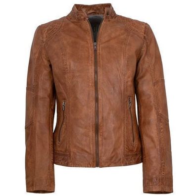MADDOX - Damen Lederjacke Lammnappa cognac