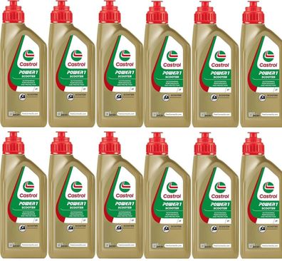 9,57€/ l Castrol Power 1 Scooter 2T 12 x 1 Ltr Mischöl für Roller