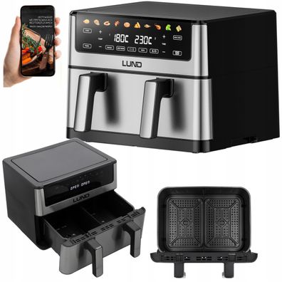 Heißluftfritteuse 10L 2600 W mit LCD-Anzeige