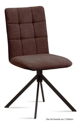 Esszimmerstuhl (2er-Set) Drucy 47x91x60 Schwarz/Braun