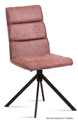 Esszimmerstuhl (2er-Set) Drusy 47x92x60 Schwarz/Rosewood