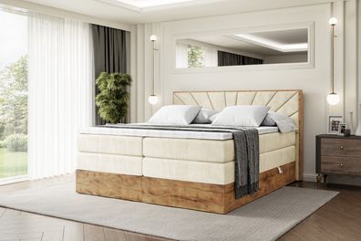 Boxspringbett mit Matratze, Topper, Polsterbett mit Bettkasten LOLLI6 KING