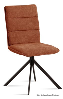 Esszimmerstuhl (2er-Set) Dulce 47x92x60 Schwarz/Cognac