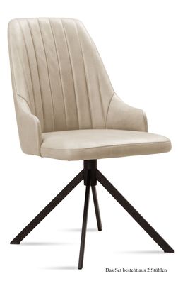 Esszimmerstuhl (2er-Set) Dunya 52x91x60 Schwarz/Natur