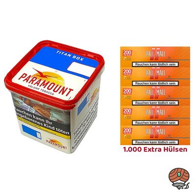 Paramount Volumentabak Titan Box 315g, Pall Mall Allround Xtra Hülsen