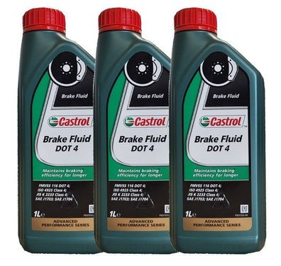 Castrol Brake Fluid Dot 4 Bremsflüssigkeit 3x1 Liter