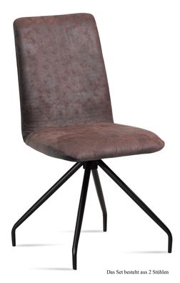 Esszimmerstuhl (2er-Set) Desiri 47x92x60 Schwarz/Braun