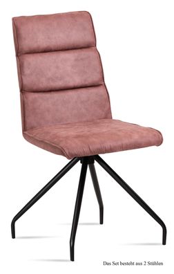 Esszimmerstuhl (2er-Set) Devnet 47x92x60 Schwarz/Rosewood