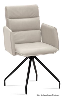 Armlehnstuhl (2er-Set) Dianne 52x92x60 Schwarz/Natur