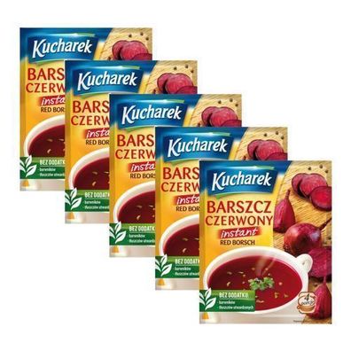 Kucharek Rote Bete Suppe 5x 46g - polnische Barszcz Czerwony - Borschtsch Pulver