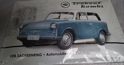 Trabant Kombi VEB Sachsenring, Automobilwerke Zwickau Blechschild 20 x 28 cm