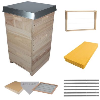 Bienenbeute Deutsch Normal Megaset "DIE Handliche" (BAUSATZ) - Rähmchen Absperrgitter