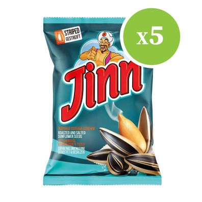 Jinn Sonnenblumenkerne geröstete - gestreift, gesalzen, 5 x 300 g