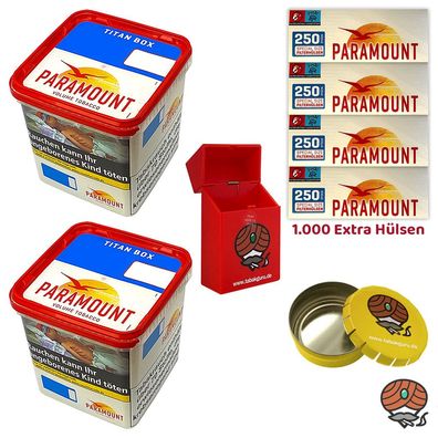 Paramount Volumentabak Titan Box 2x 315g, 1000 Extra Hülsen, Box