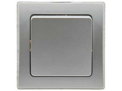 DELPHI Taster 250V / 10A, inkl. Rahmen, UP, silber