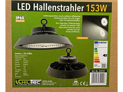 LED-Hallenstrahler 153W, 120°, IP65 24278 Lumen, 4000K, 230V / 50Hz