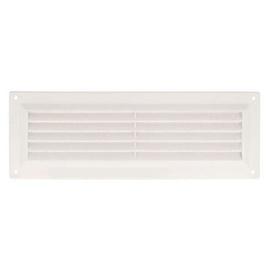Lüftungsgitter mit Insektenschutz Weiß Kunststoff Insektenschutzgitter 260x90mm
