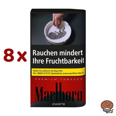 Marlboro ZWARE Premium Tobacco 8x 50g Drehtabak Pouch Zigarettentabak