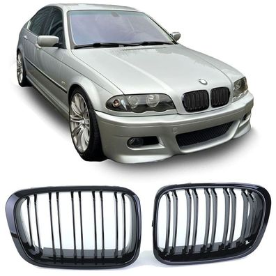 Kühlergrill Doppelsteg Performance Glanz passt für BMW E46 Limo Touring 98-01