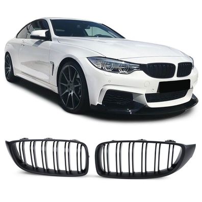Doppelsteg Kühlergrill Performance Schwarz für 4er BMW F32 F33 F36 2013-2021