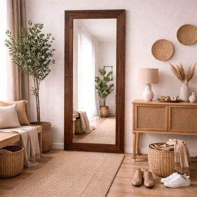 Wandspiegel TEAK ca. 160x70cm recyceltes Teak Spiegel Holzspiegel Flurspiegel