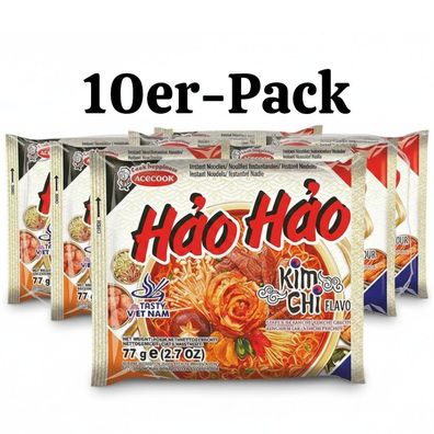 10er-Pack Acecook Instantnudeln Hao Hao Kimchi 77g