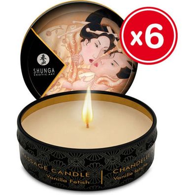 SHUNGA Massage Candle Desire/Vanilla Fetish 30ml, 6 pcs