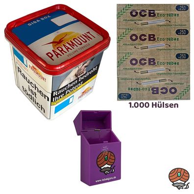 Paramount Volumentabak Giga Box 230g, OCB Eco Tubes/Hülsen, Feuerzeuge, Box