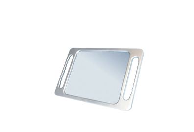 Kabinett Spiegel silber mit beidseitigen Eingriffsmulden 40x26 cm