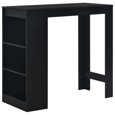 Bartisch | Stehtisch mit Regal Schwarz 110x50x103 cm