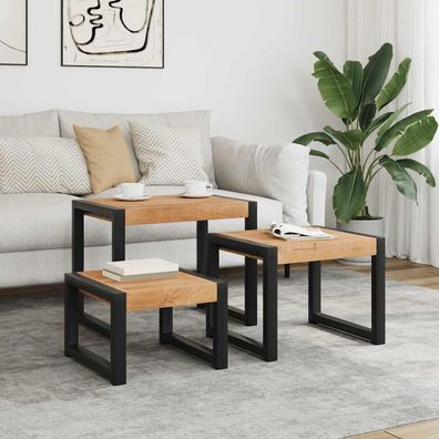 Satztische 3 Stk. | Couchtisch | Beistelltisch Massivholz