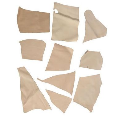 Rindernappa Leder Abschnitte - 10 Stück, 1,2mm, vegetabil gegerbt, natur