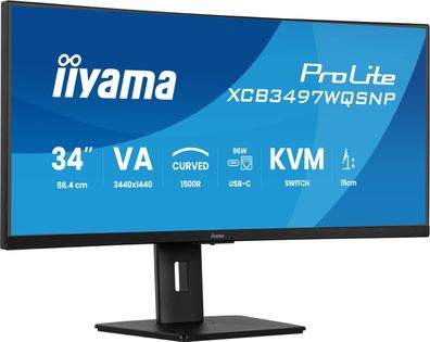 Iiyama ProLite XCB3497WQSNP-B1, 86,4 cm (34 Zoll), 3440 x 1440 Pixel, UltraWide Quad